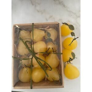 Mini Pear Shaped Candles with stem leaves. NEW. 16 total. Pearfect Pear gift